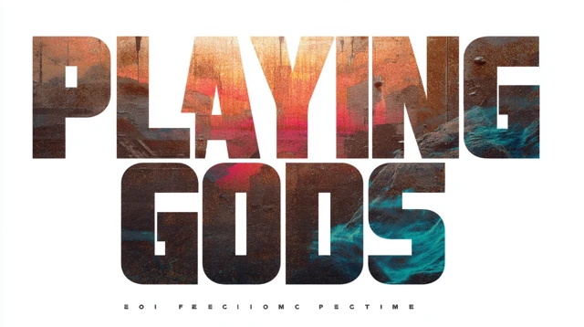 Playing Gods Cyberpunk 80s Retro Logo Vector