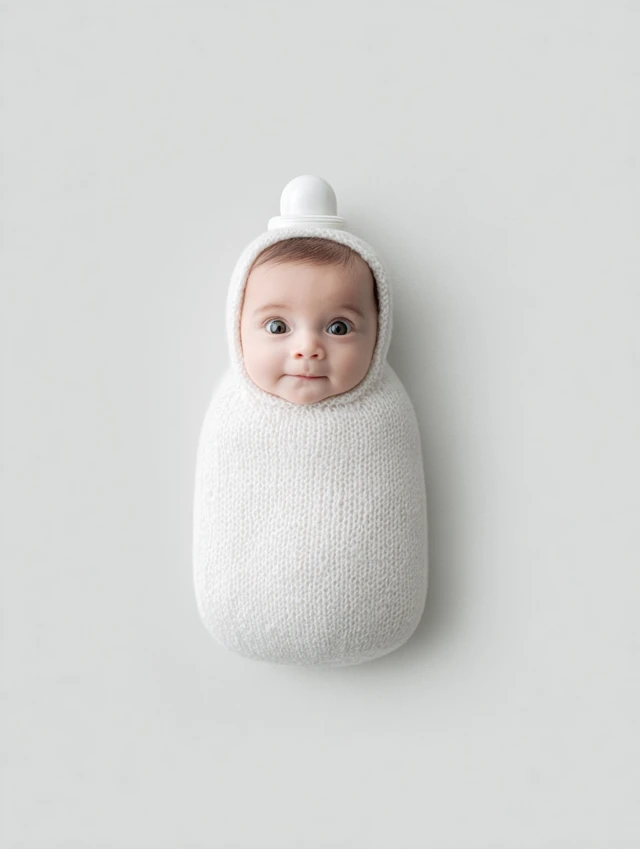 Newborn Baby Bottle Design Minimalist Photography