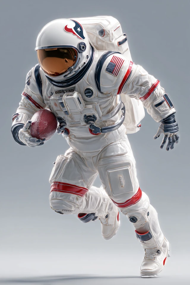 Astronaut Football Player 3D Render