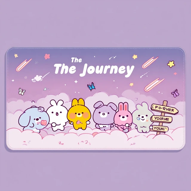 BT21 Desk Mat The Journey Cute Cartoony Design
