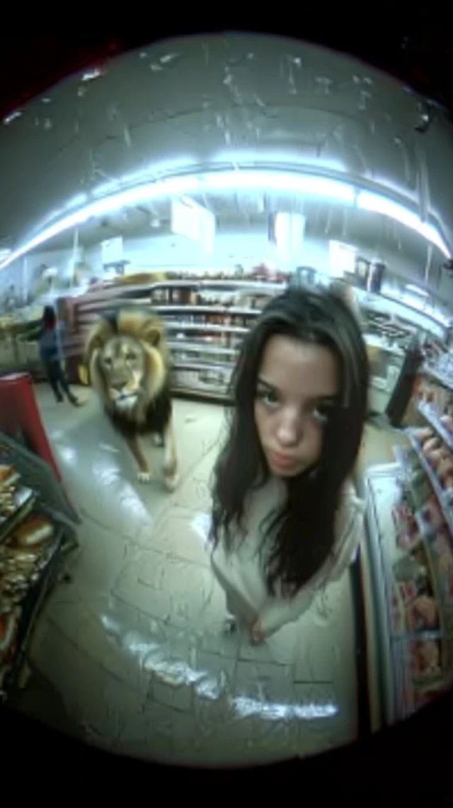 Lion in Bakery CCTVCaptured Unusual Sight