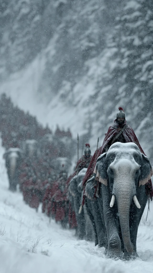 Carthaginian Elephants in the Alps, 218 BCE