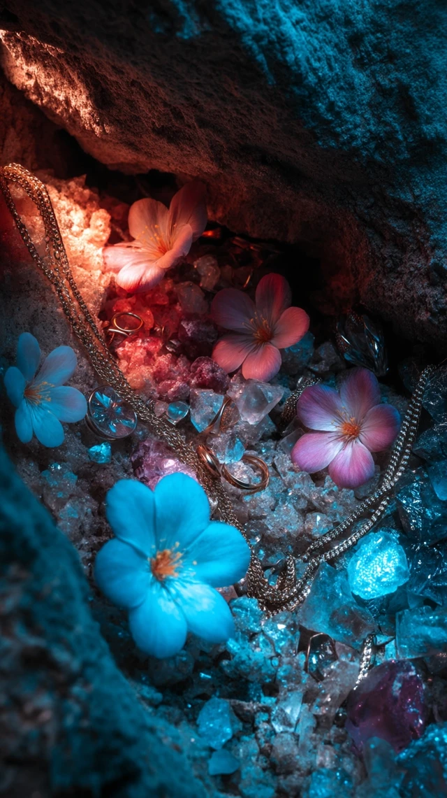 Bioluminescent Burrow Gemstone Treasure