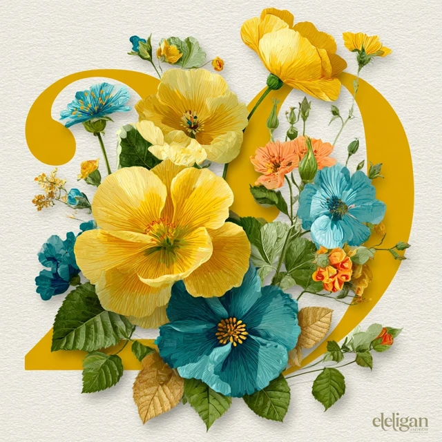 Elegant Floral 29 Illustration Bright Flowers Border