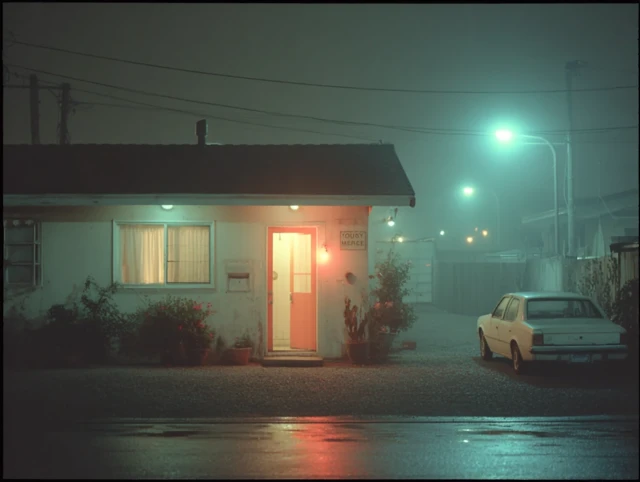 Vintage Motel Snapshot Atmospheric Scene
