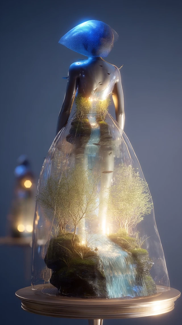 Woman in a Transparent Dress Nature Inspired