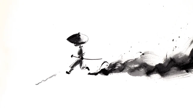 Ink Wash Samurai Stride