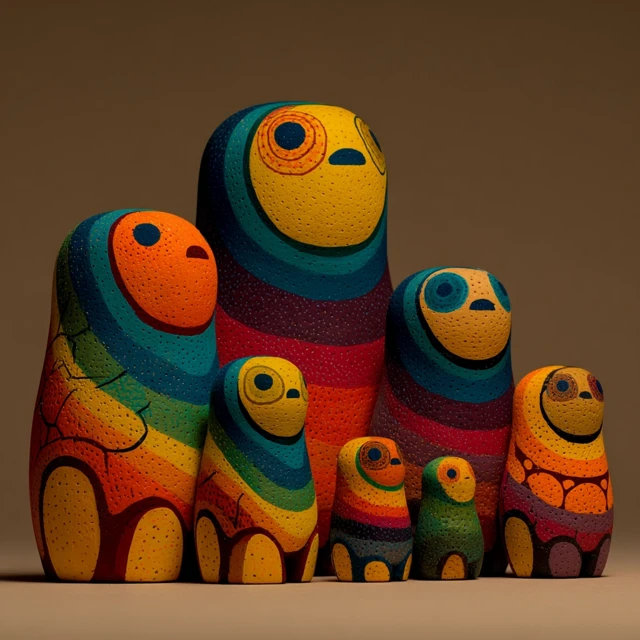 Turtle Matryoshka Dolls Unique Art Design