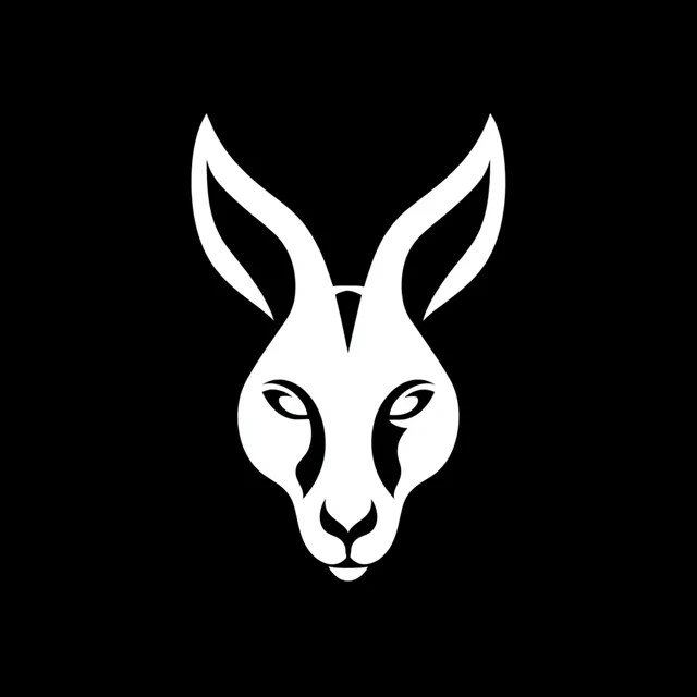 Minimalist Black and White Kangaroo Head Logo
