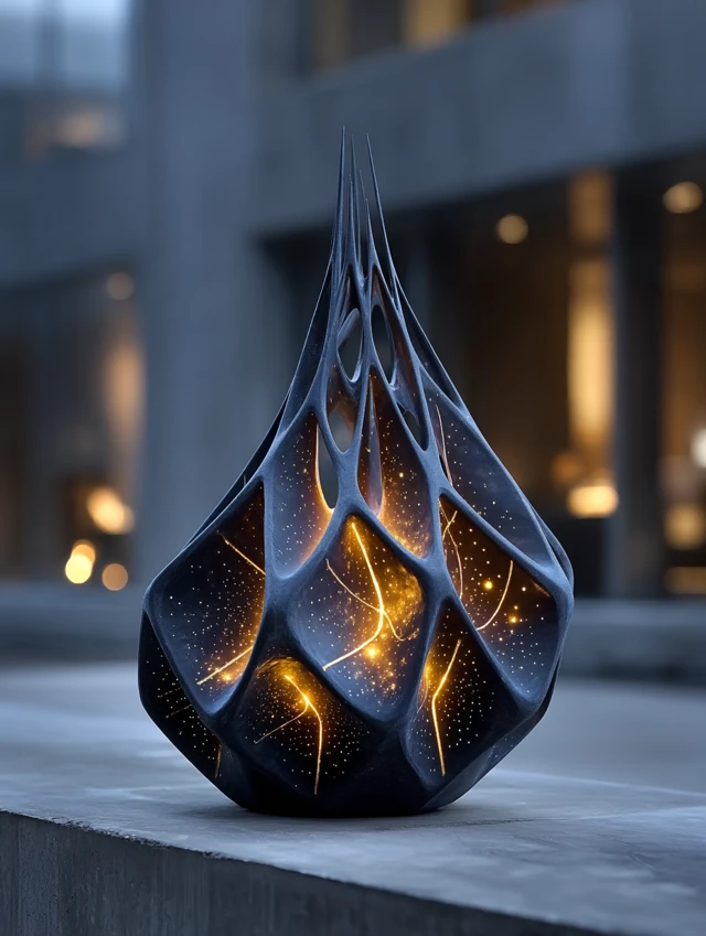 Zaha Hadid Inspired 3D Printed Table Lamp Shade