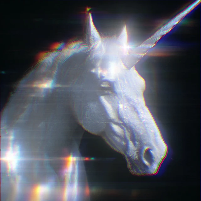 Dreamy Unicorn with Y2K Screen Effects
