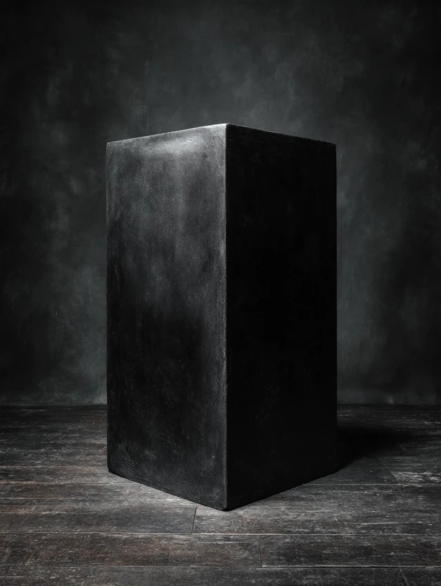 Greek Pedestal on Black Background Studio Lighting
