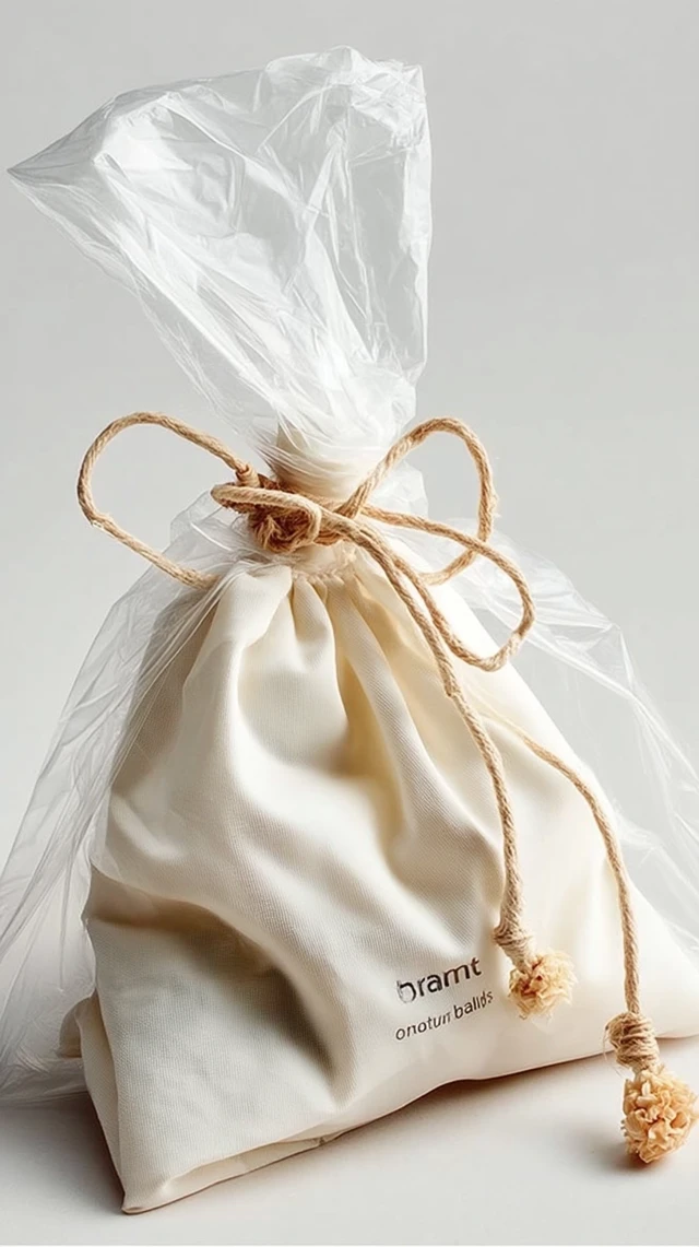 Product Presentation in Natural Cotton Bag Close Up