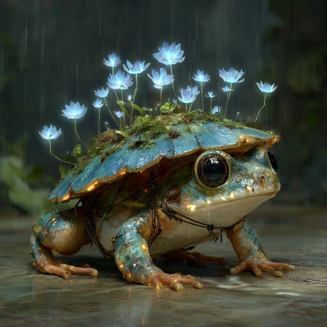 Gloompetal Hopper Bioluminescent Frog Creature