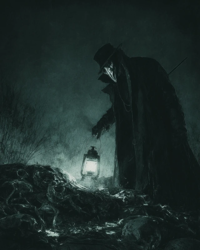 Lantern in the Darkness Moody Atmospheric Scene