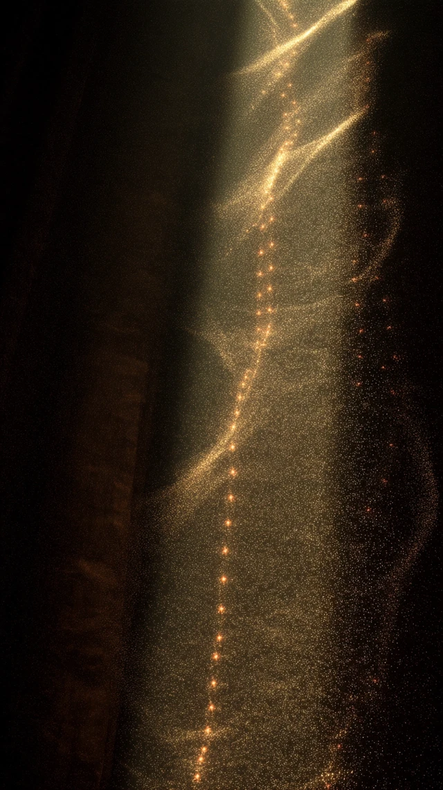 Cosmic Minimalism Golden Particles Abstract Motion