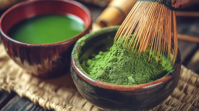 Matcha Tea Preparation Illustration