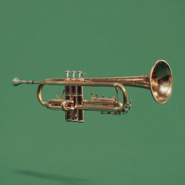 Photorealistic Trumpet on Green Screen