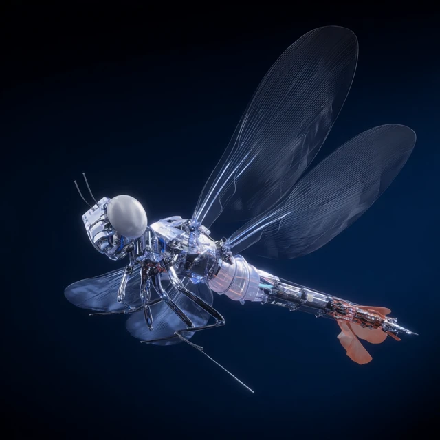 Robotic Dragonfly Drone 3D Render