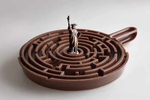 Chocolate Maze with Statue of Liberty Food Photography