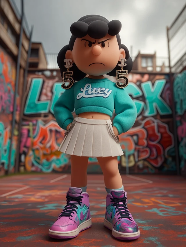 Lucy from Peanuts 3D Render in Streetwear