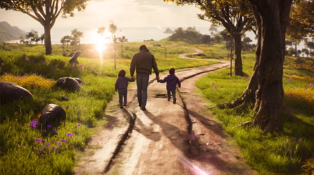Mother and Sons: Journey of Life in Spring
