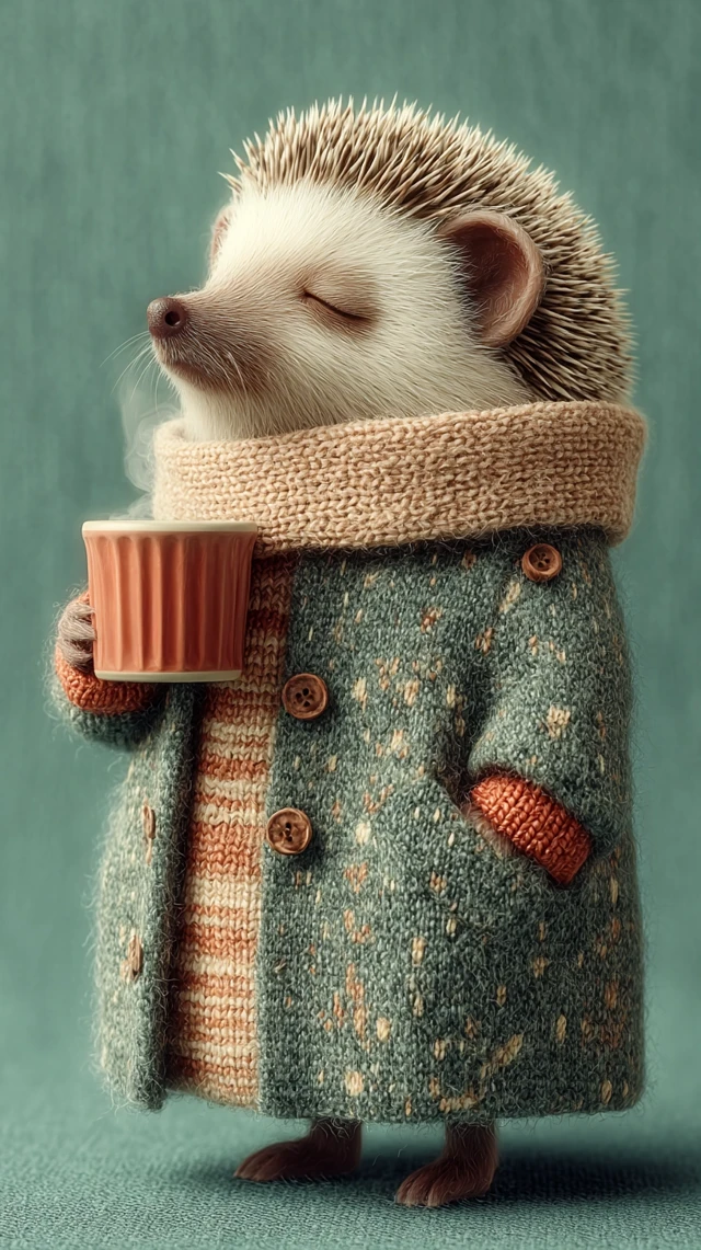 Sleepy Hedgehog with Cocoa