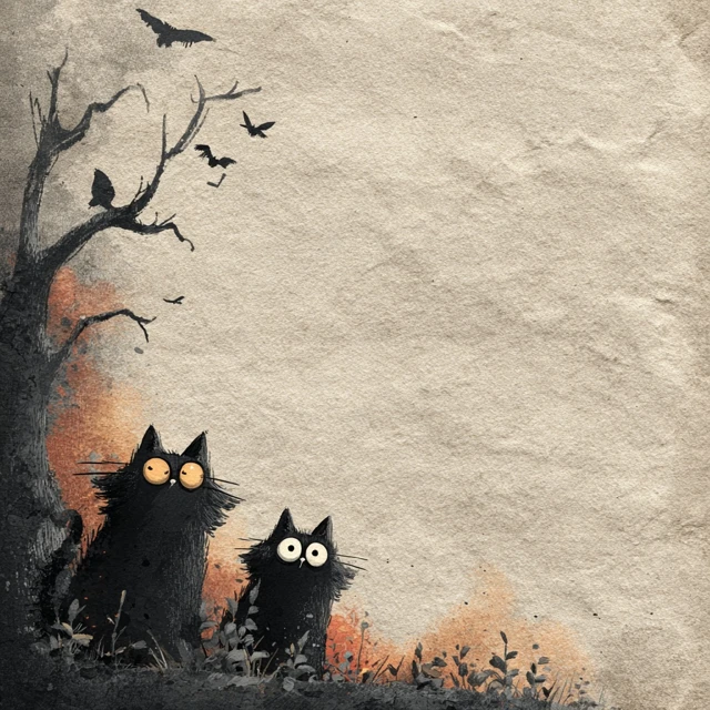 Cartoon Halloween Paper Spooky Look