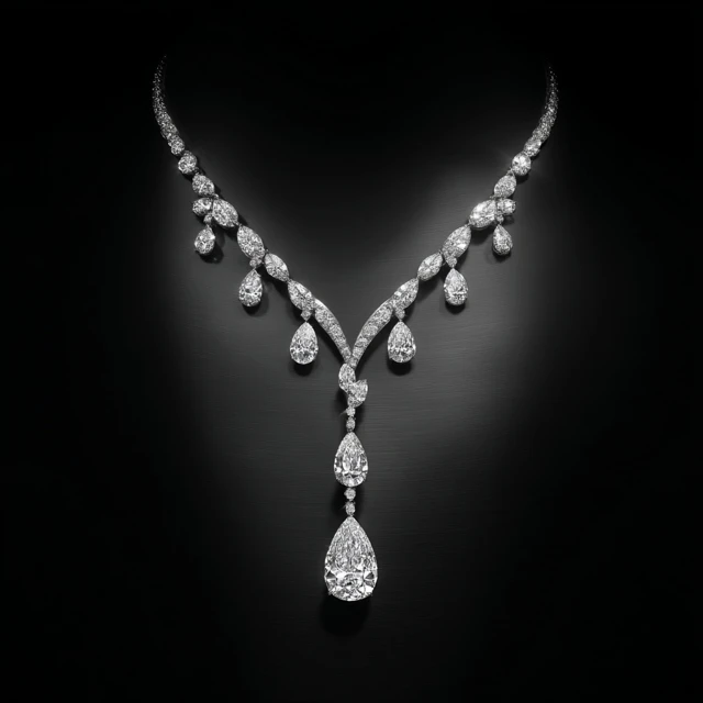 Diamond Necklace Platinum High Jewelry Design