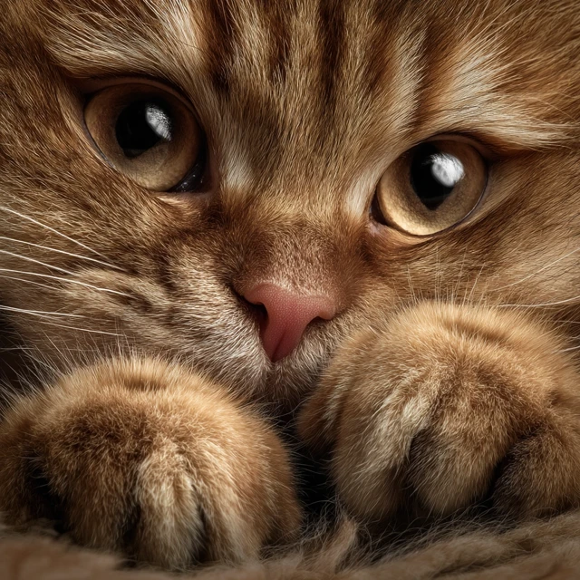 Cute Golden Cat Photo Detailed Chinchilla Paws