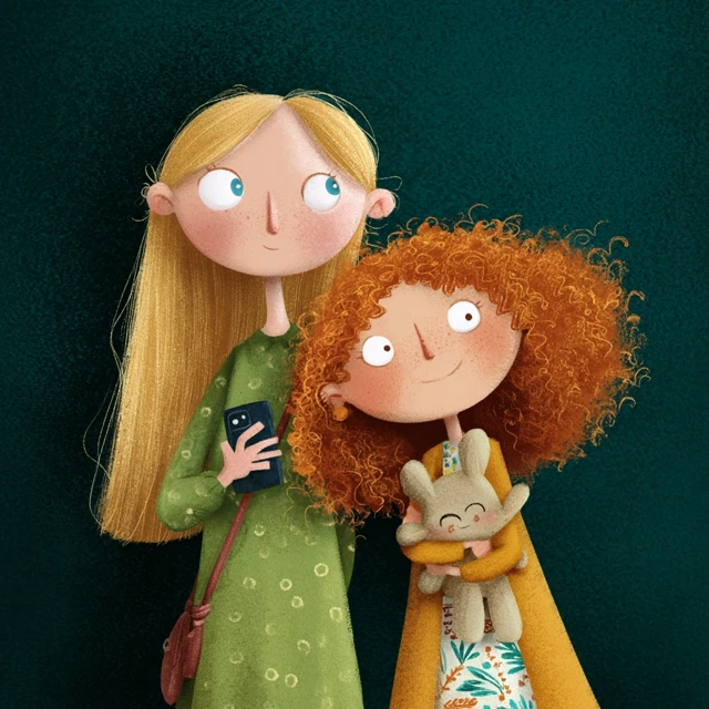 Childrens Book Cover Two Girls Illustration