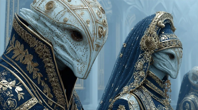 Futuristic Alien Royalty in Baroque Style