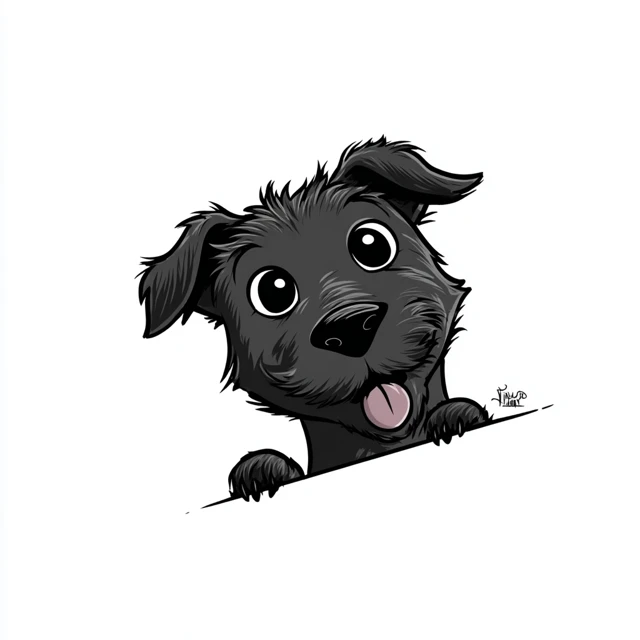 Cartoon Patterdale Terrier Dog Illustration