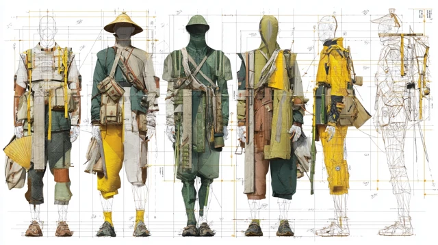 Bamboo Inspired Workwear Technical Fashion Design
