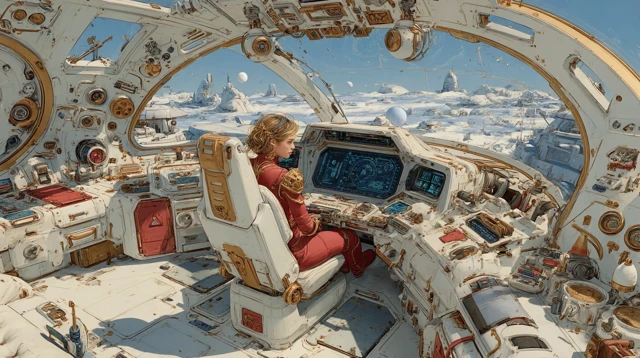 Luxury Spaceship Command Center Digital Painting