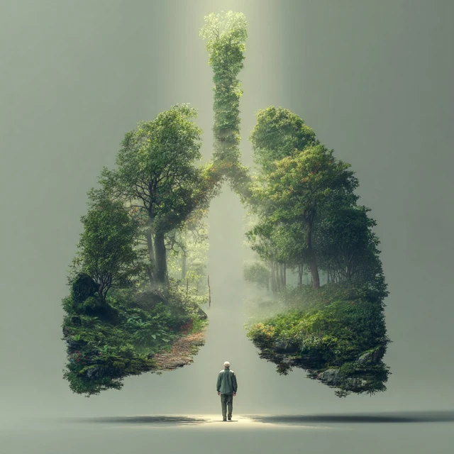 Healthy Lungs Forest Illustration Healthcare Advertisement