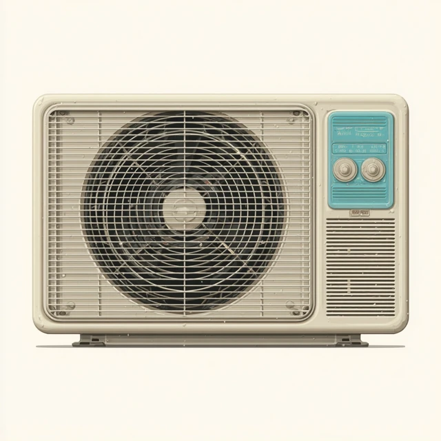 Anime AC Unit Illustration Nostalgic Texture