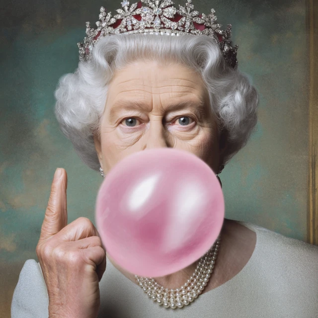 Queen Elizabeth II Chewing Gum Rebellious Art