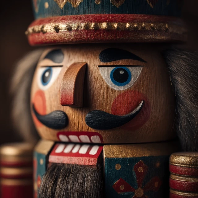 Hyperrealistic German Nutcracker Festive Close Up