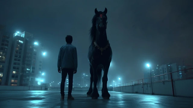 Pegasus Rooftop Encounter Night Cinematic