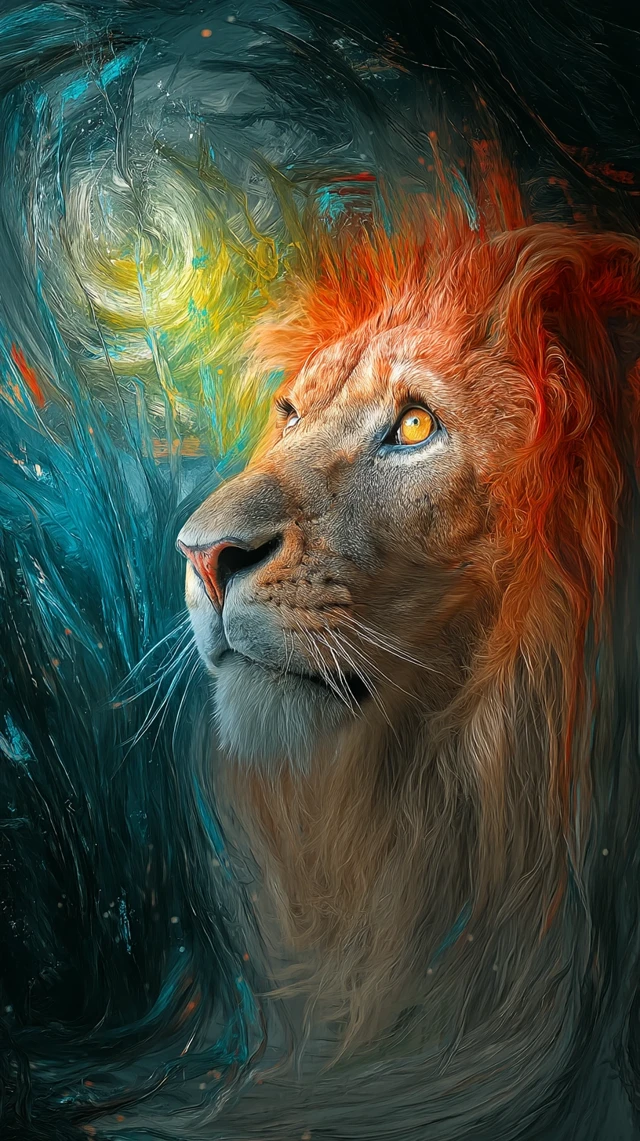 Majestic Lion Portrait A Study of Power and Wisdom
