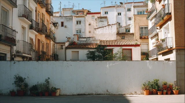 Madrid Neighborhood Architecture Sunny Spanish Streets