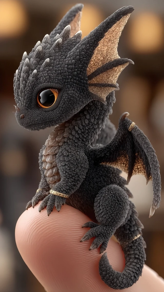 Adorable Black Dragon Tiny Enough for Your Palm