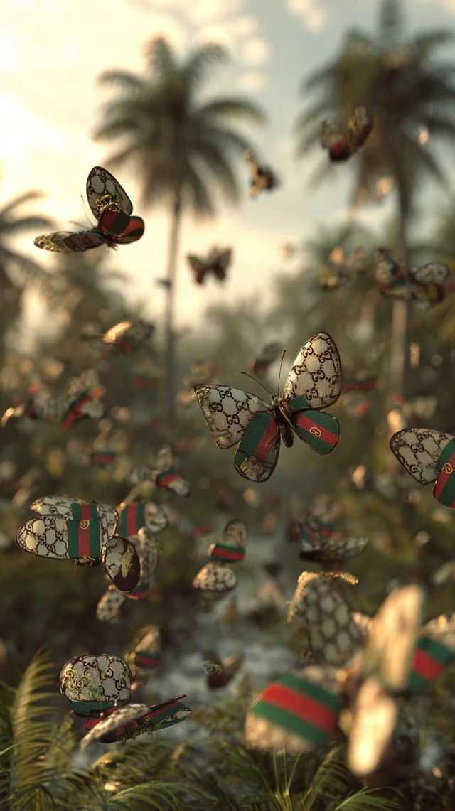 Gucci Butterflies Jungle Luxury Fashion Photo