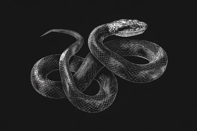 Engraving Style Snake Illustration