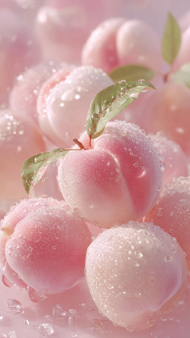 Dreamy Peach CloseUp Soft Plump Pastel Pink Fruit