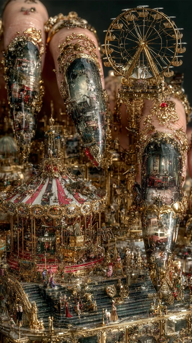 Surreal Nail Art Circus Dreamlike Portrait