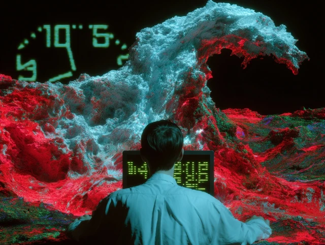 Digital Artist Creating Art Glitch Effect