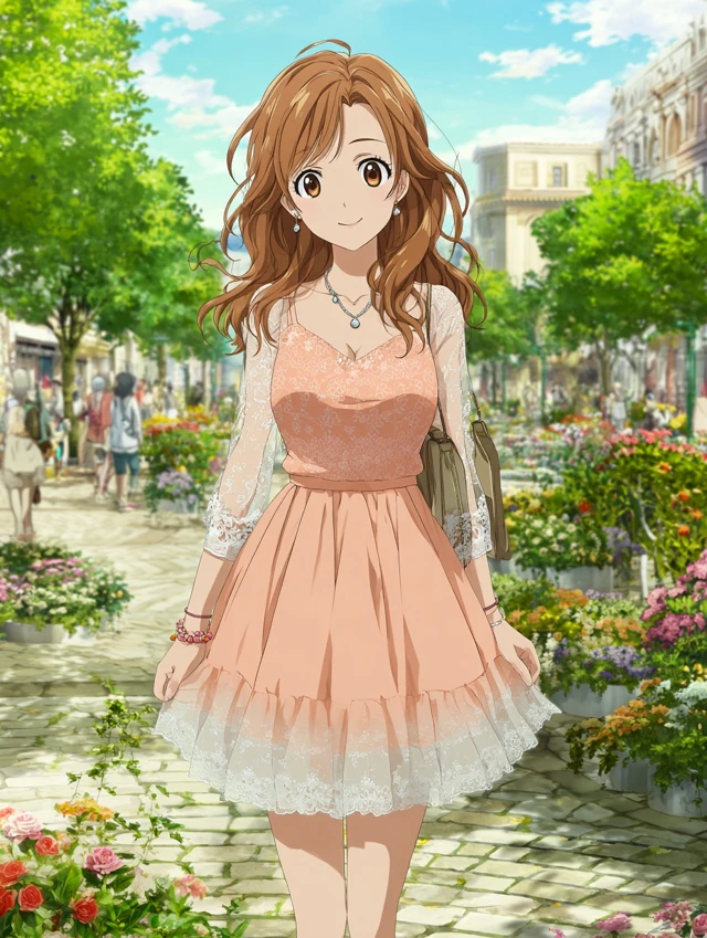 Anime Charlotte in Pink Dress Spring Outfit