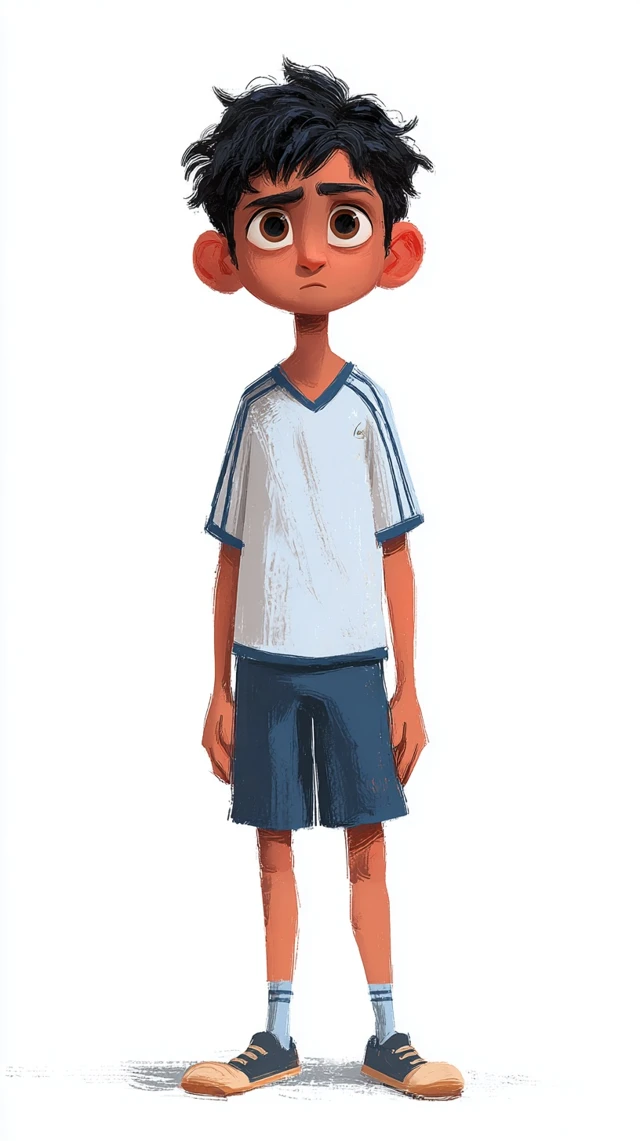 Pixar Style Indian Boy in School Uniform